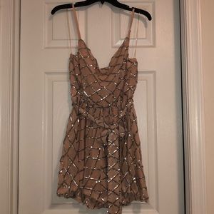 Pink sequin romper